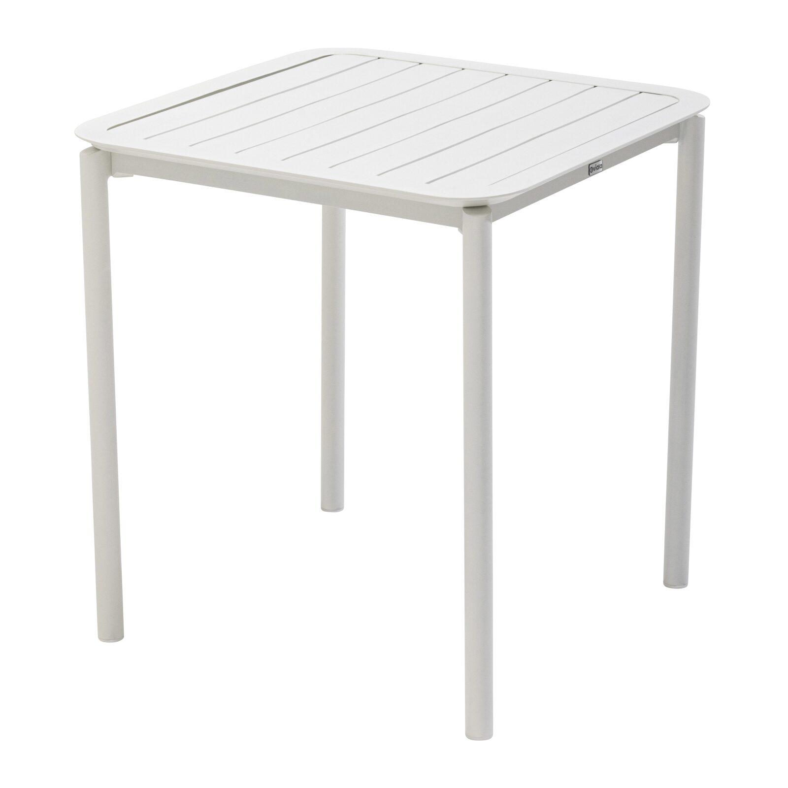 Table de terrasse carrée 70 x 70 cm et 2 chaises en aluminium