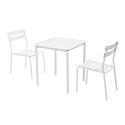 Table de terrasse carrée 70 x 70 cm et 2 chaises en aluminium