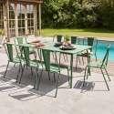 Ensemble table rectangulaire 180 cm et 8 chaises style bistrot