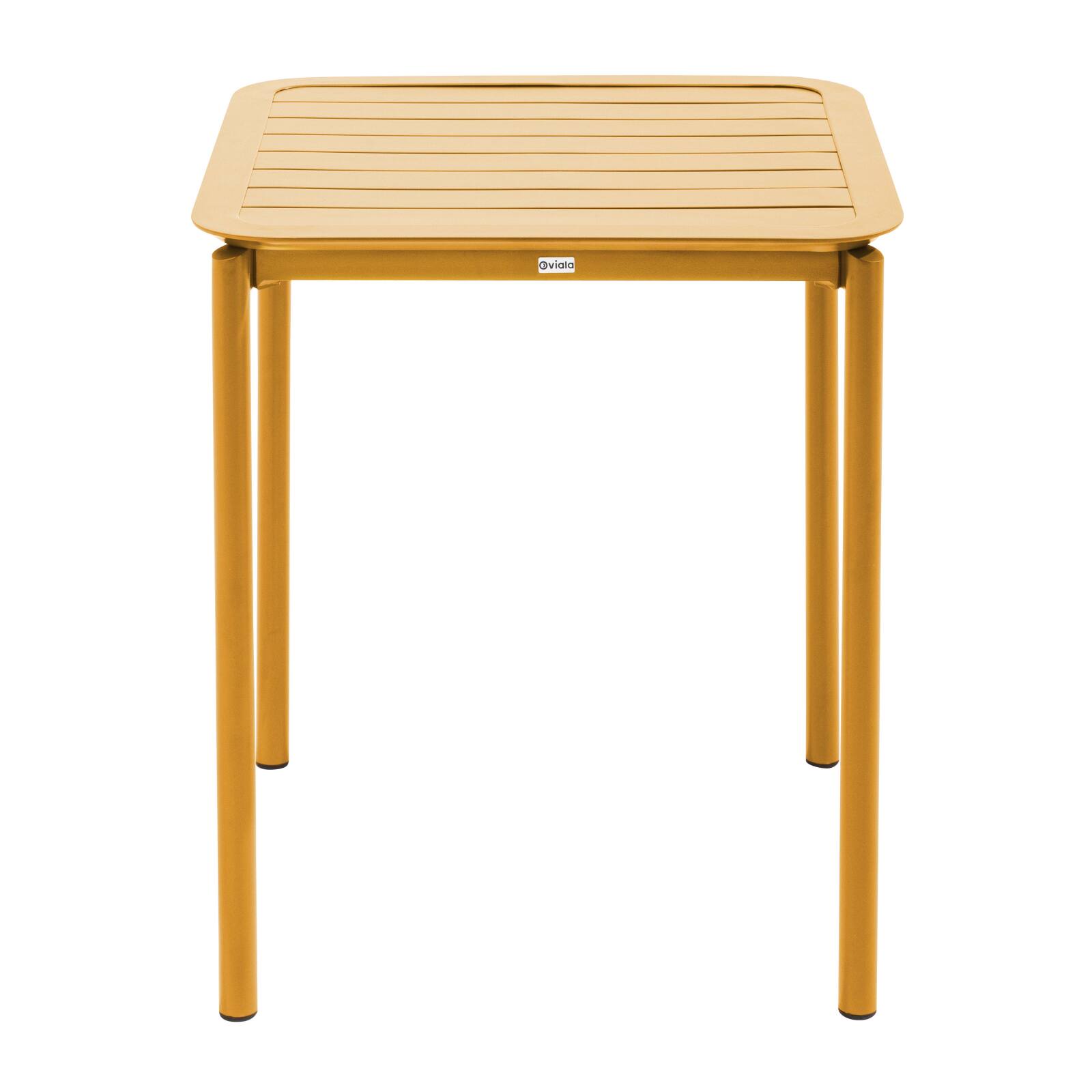 Table de terrasse carrée empilable 70 x 70 cm en aluminium