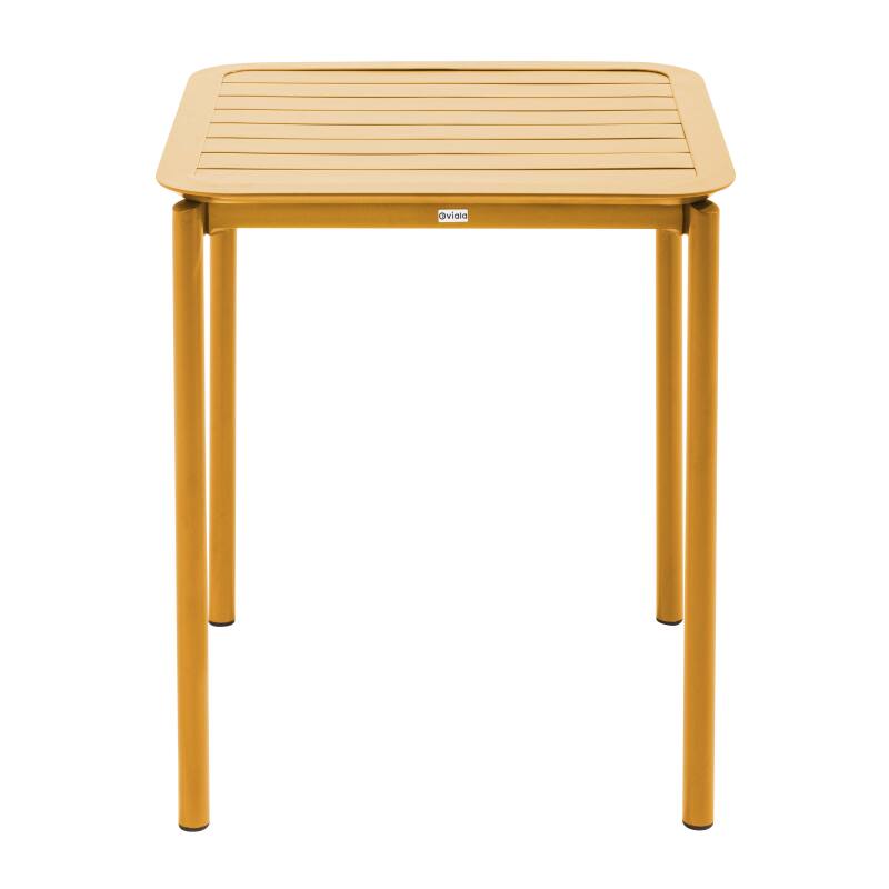 Table de terrasse carrée empilable 70 x 70 cm en aluminium