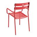 Table de terrasse carrée 70 x 70 cm et 2 chaises avec accoudoirs en aluminium