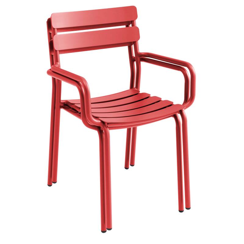 Table de terrasse carrée 70 x 70 cm et 2 chaises avec accoudoirs en aluminium (5/7)