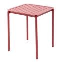 Table de terrasse carrée 70 x 70 cm et 2 chaises avec accoudoirs en aluminium