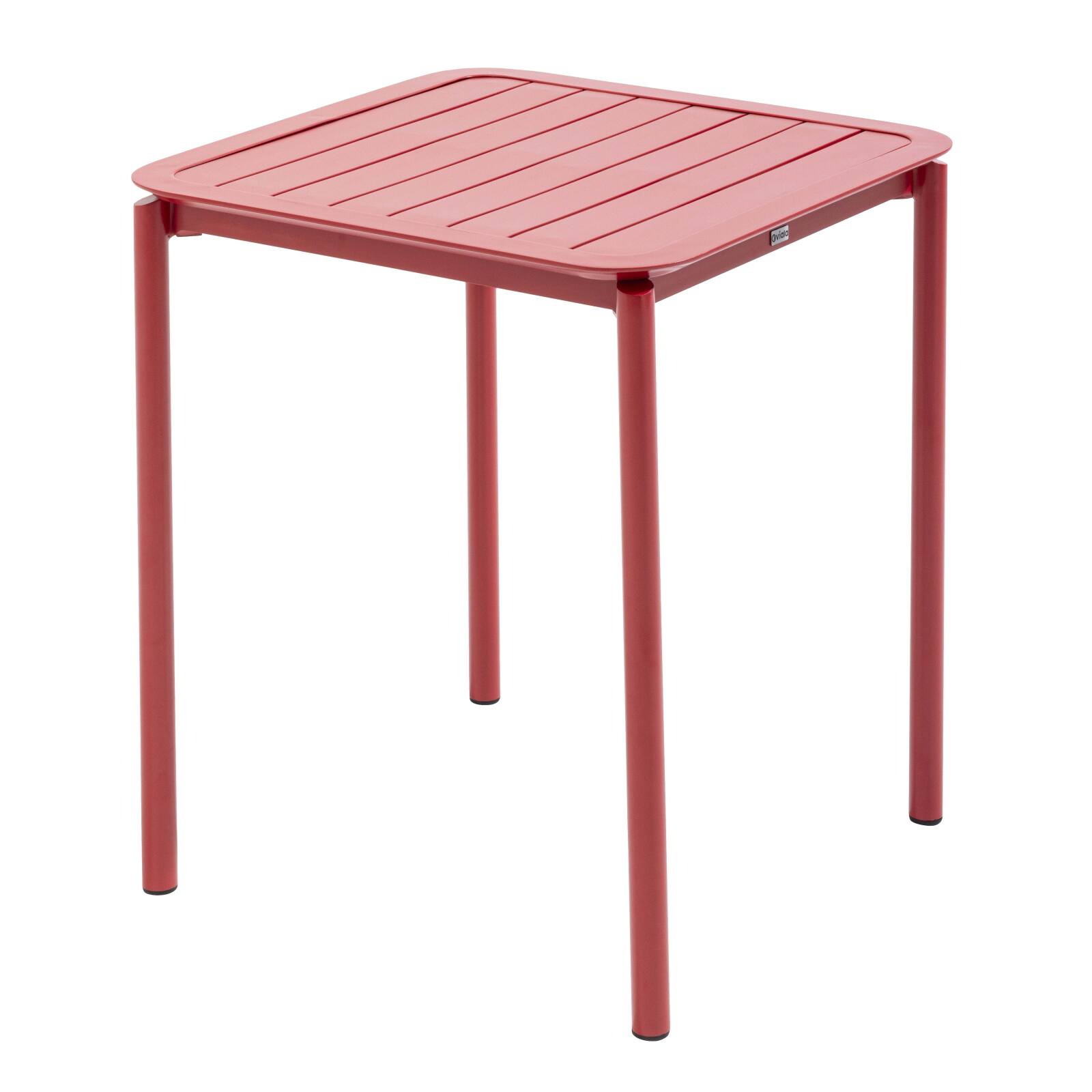 Table de terrasse carrée 70 x 70 cm et 2 chaises avec accoudoirs en aluminium