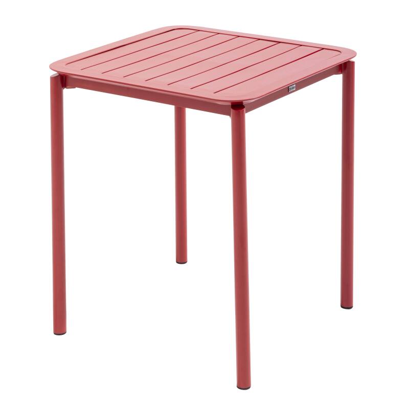 Table de terrasse carrée 70 x 70 cm et 2 chaises avec accoudoirs en aluminium (4/7)