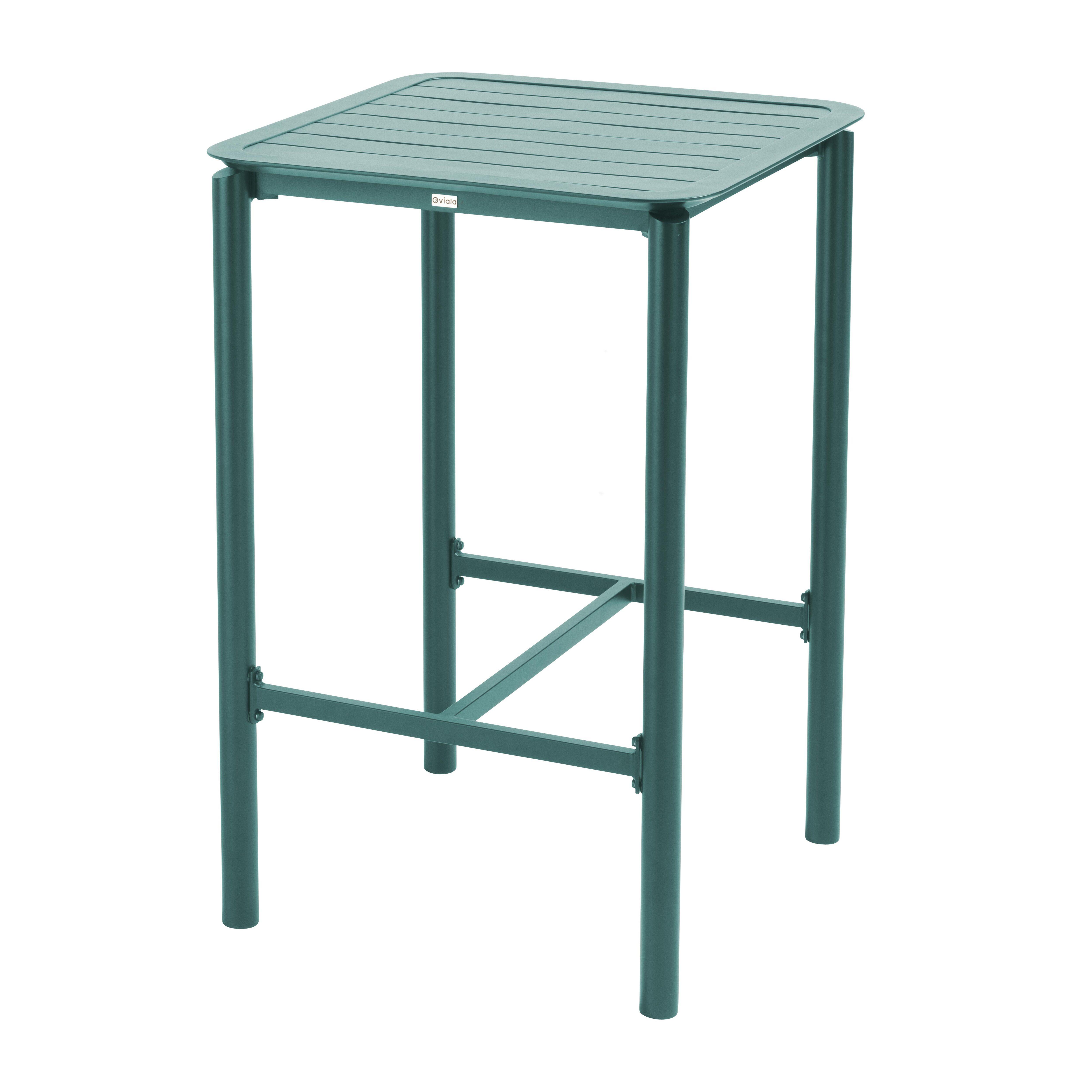 Table haute de terrasse de restaurant carrée en aluminium 4 personnes 70x70 cm