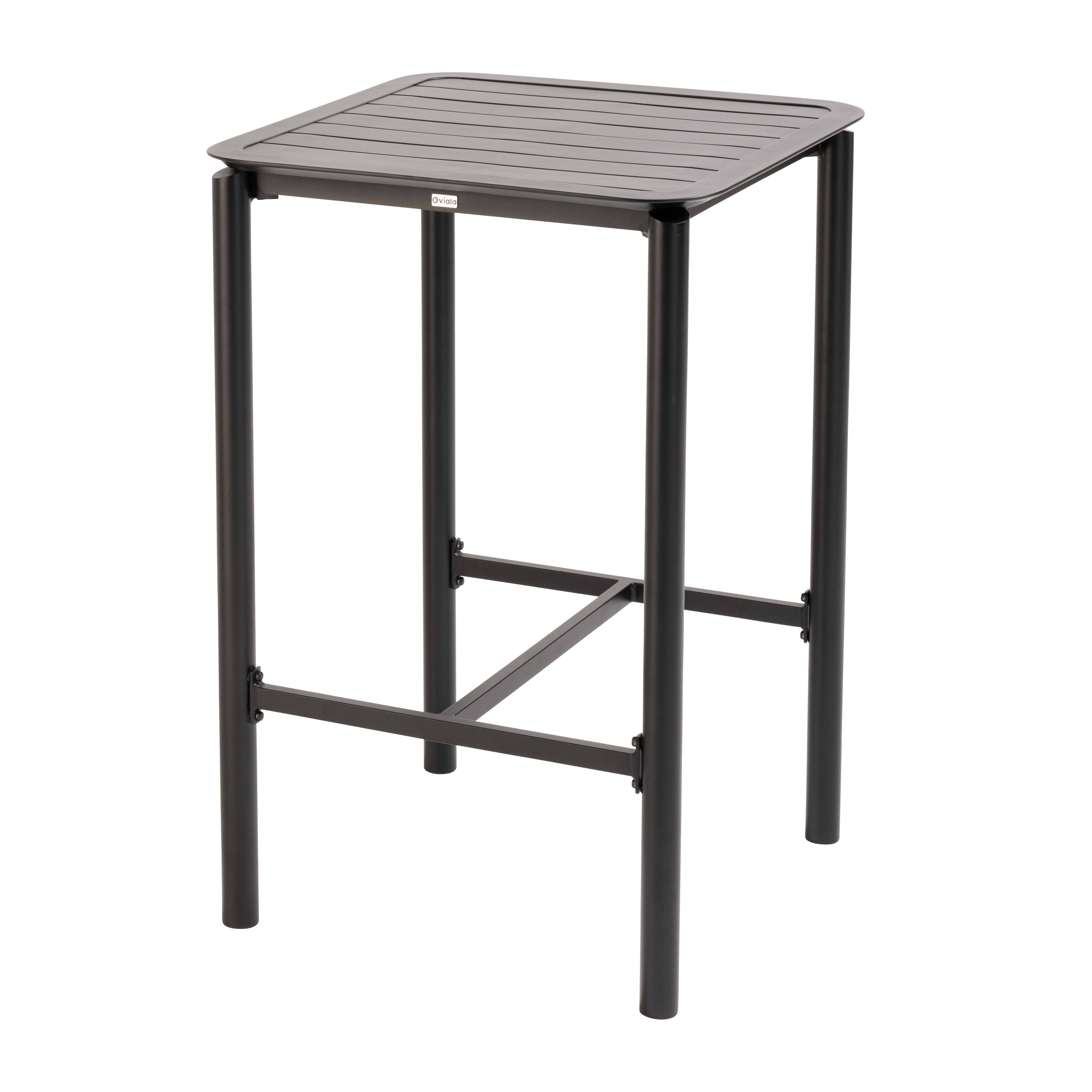 Table haute de terrasse de restaurant carrée en aluminium 4 personnes 70x70 cm