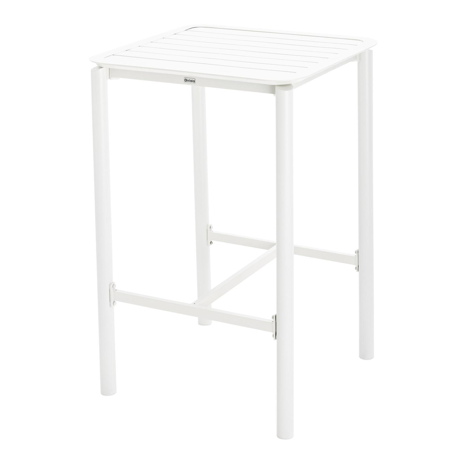 Table haute de terrasse carrée en aluminium