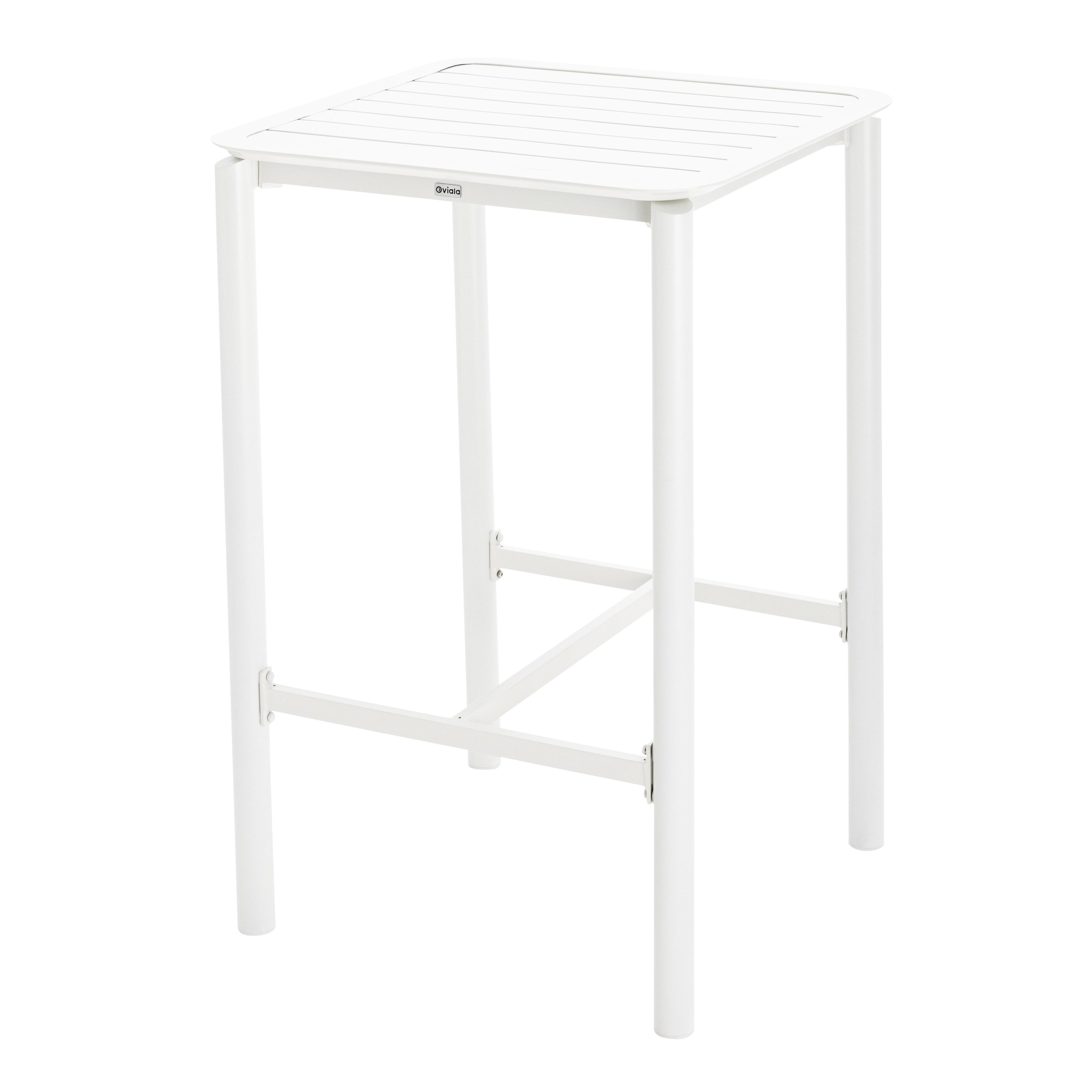 Table haute de terrasse de restaurant carrée en aluminium 4 personnes 70x70 cm