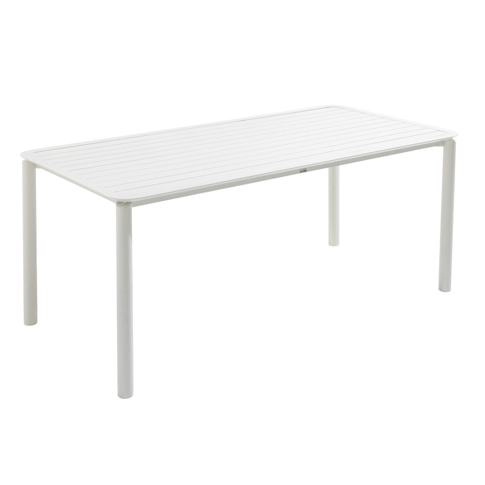 Table de terrasse rectangulaire 185 x 92 cm et 8 chaises en aluminium avec accoudoirs