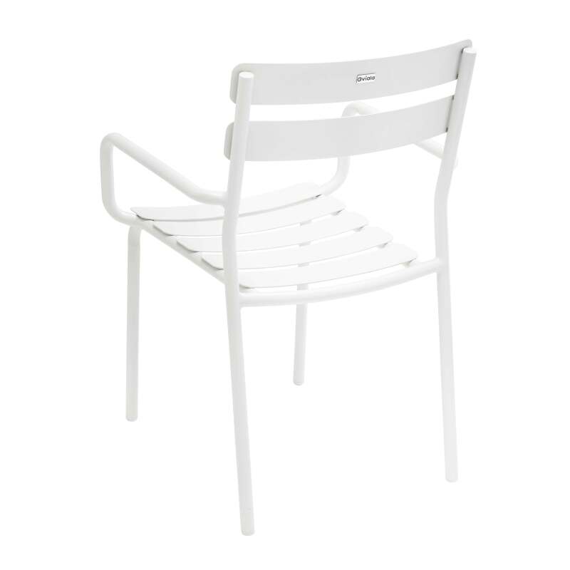 Table de terrasse rectangulaire 185 x 92 cm et 8 chaises en aluminium avec accoudoirs (5/6)