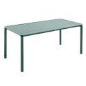 Table de terrasse rectangulaire 185 x 92 cm et 8 chaises en aluminium avec accoudoirs
