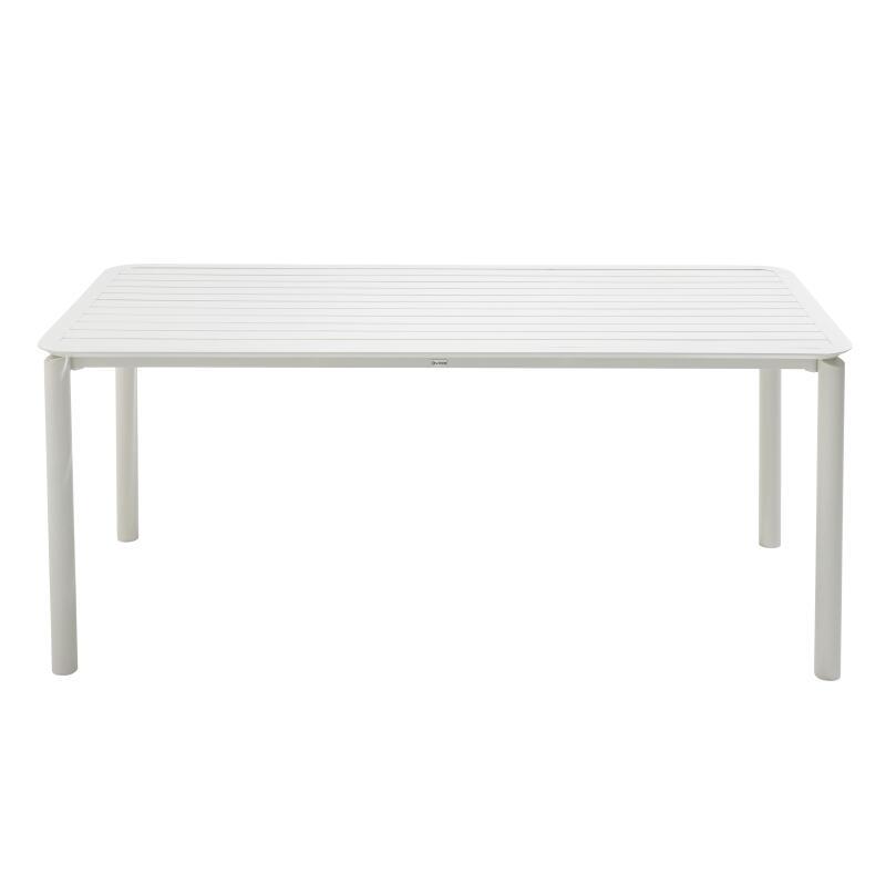 Table de terrasse rectangulaire 185 x 92 cm et 8 chaises en aluminium