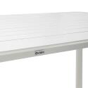 Table de terrasse rectangulaire 185 x 92 cm et 8 chaises en aluminium