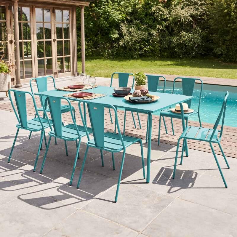 Table rectangulaire en métal (180 cm) -  8 places (6/7)