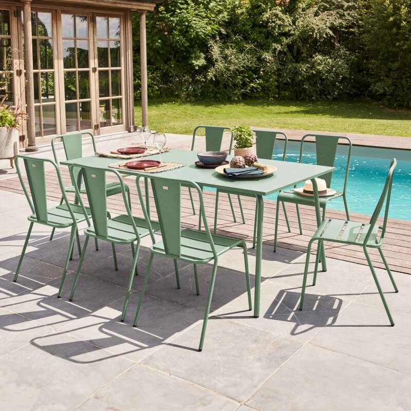Table rectangulaire en métal (180 cm) -  8 places (6/7)