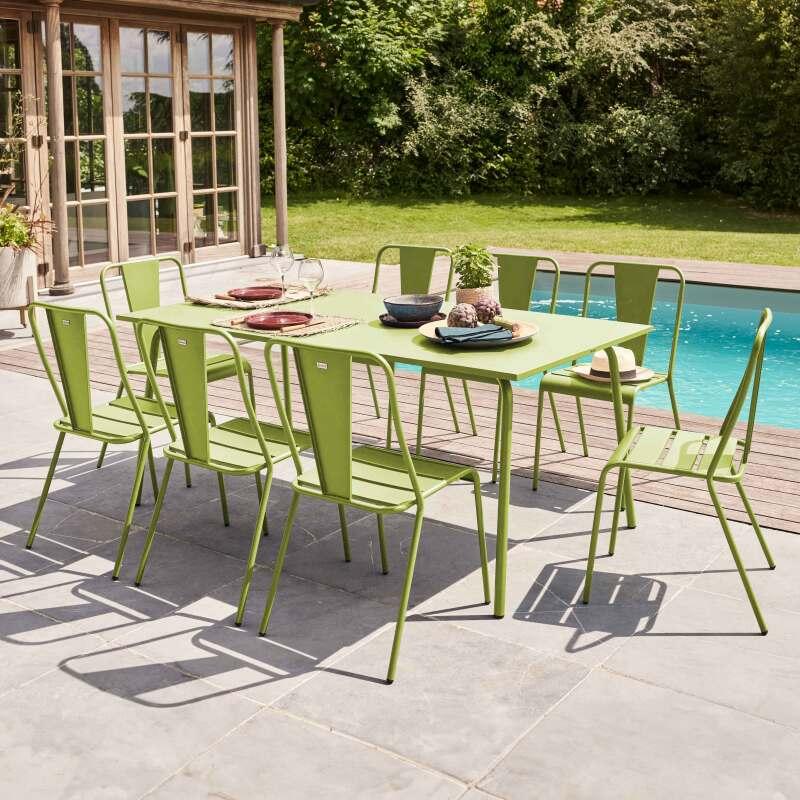 Table rectangulaire en métal (180 cm) -  8 places (6/7)