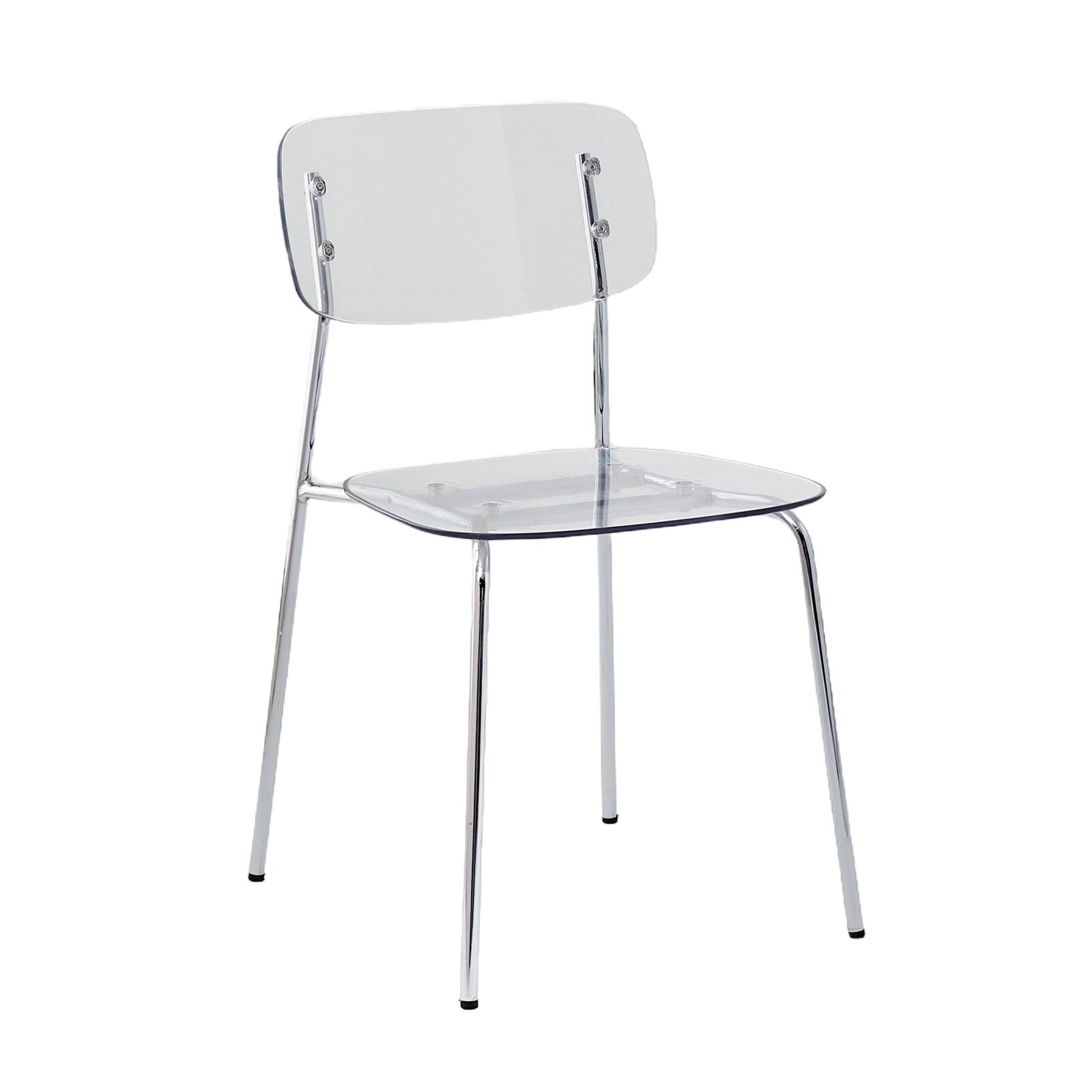 Lot de 2 chaises transparentes en acier et PET