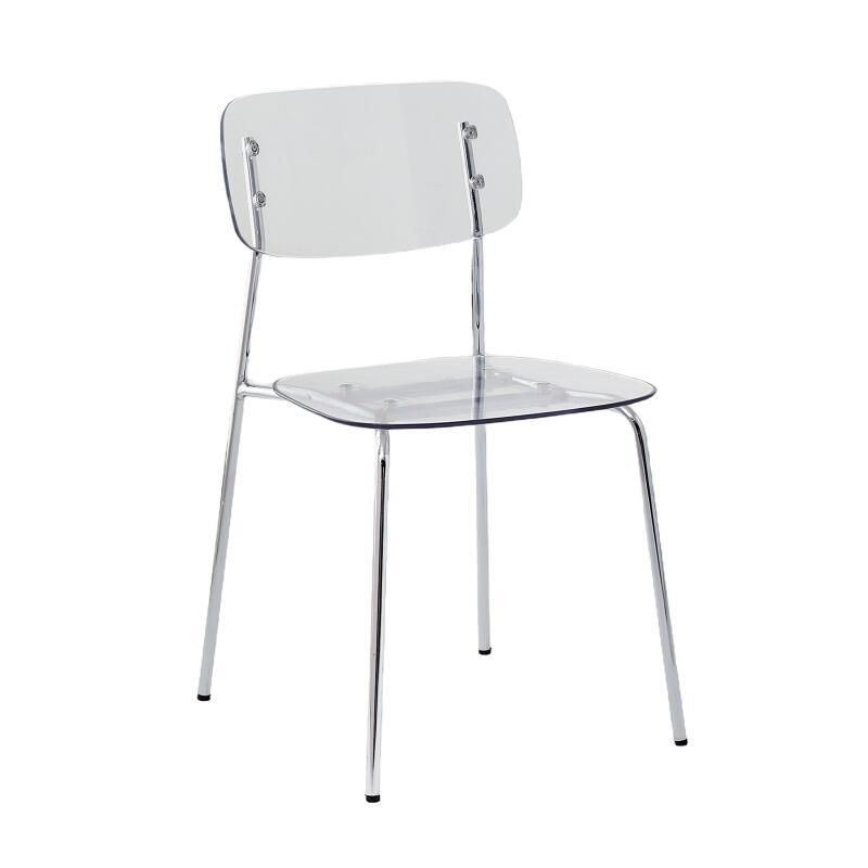 Lot de 2 chaises transparentes en acier et PET