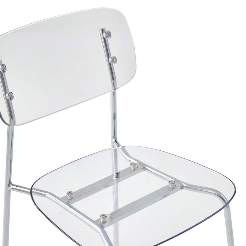 Lot de 2 chaises transparentes en acier et PET