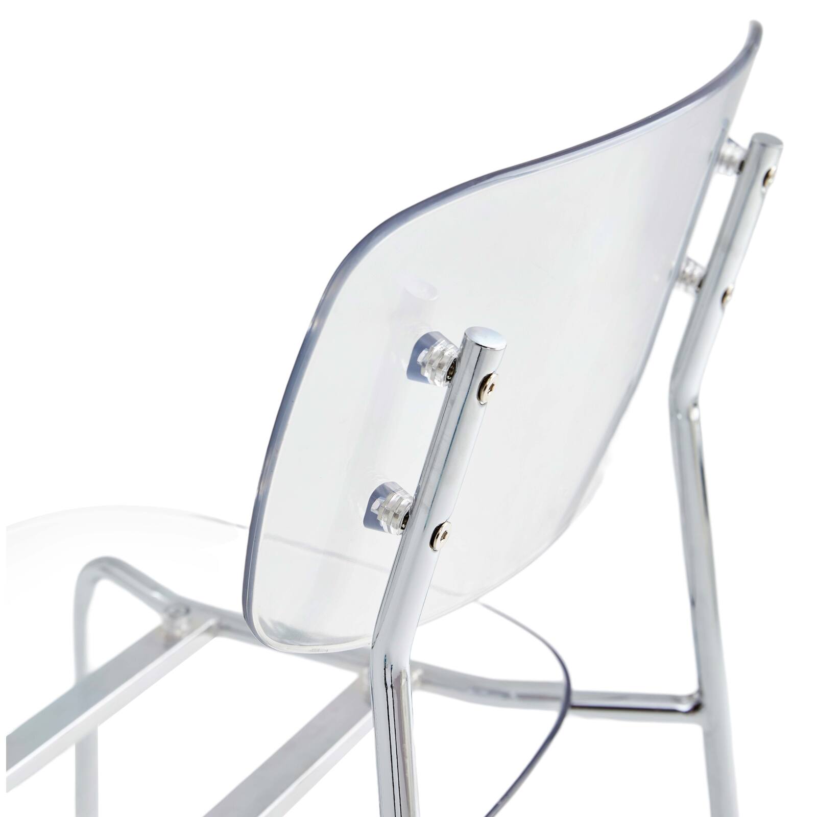 Lot de 2 chaises transparentes en acier et PET