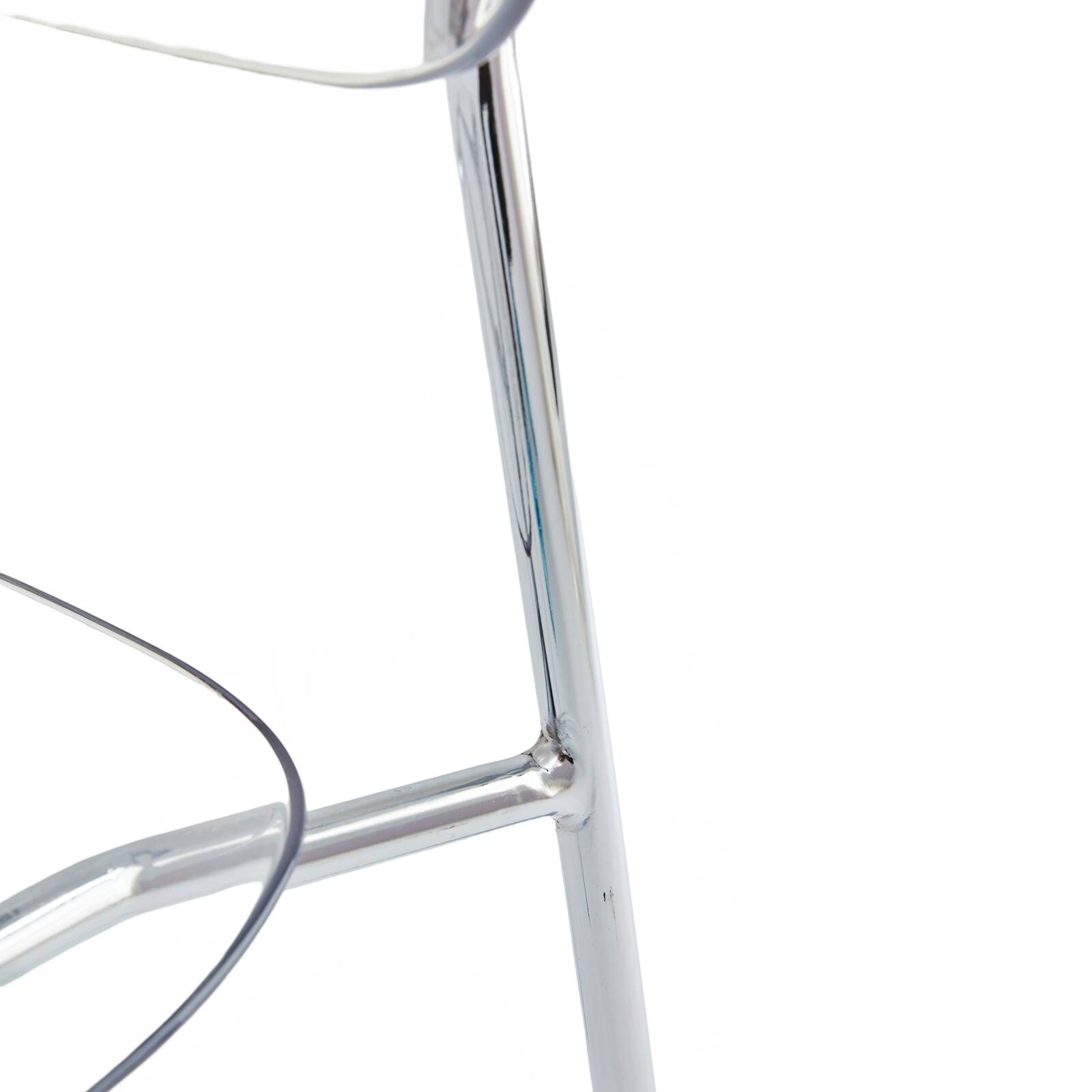 Lot de 2 chaises transparentes en acier et PET Lot de 2 chaises transparentes en acier et PET