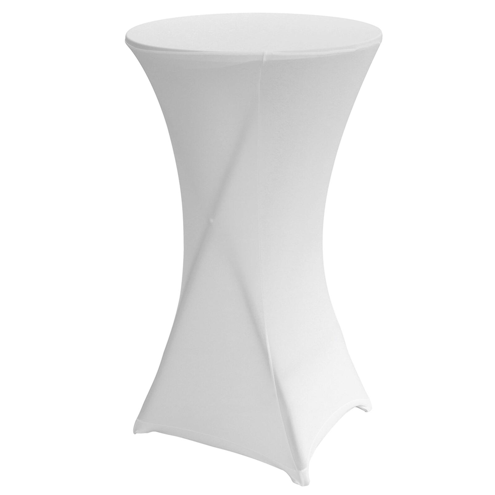 Lot de 5 housses blanches pour mange debout 110 x 60 cm Lot de 5 housses blanches pour mange debout 110 x 60 cm