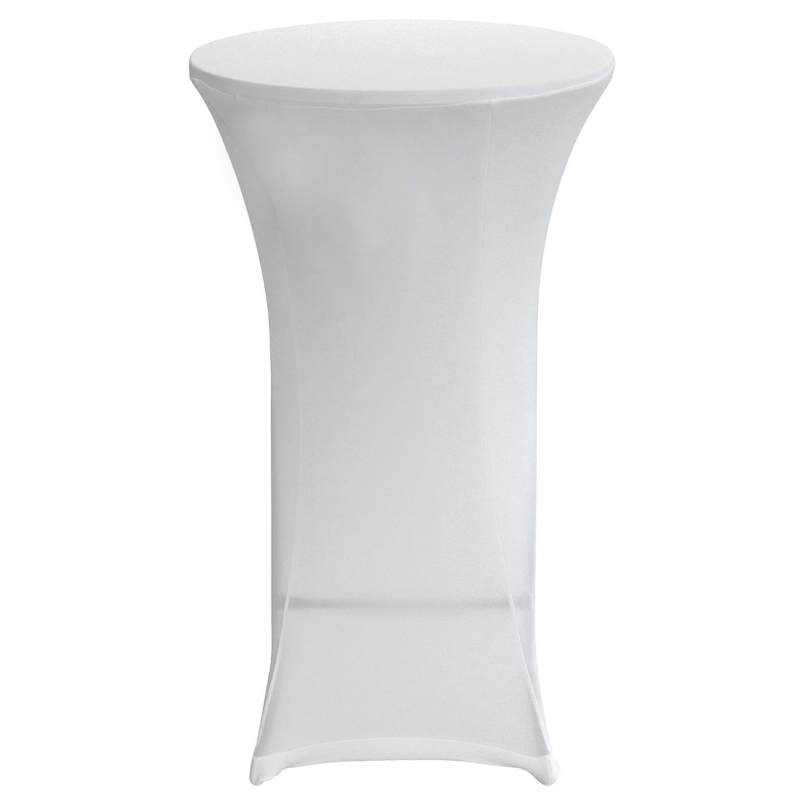 Lot de 5 housses blanches pour mange debout 110 x 60 cm Lot de 5 housses blanches pour mange debout 110 x 60 cm