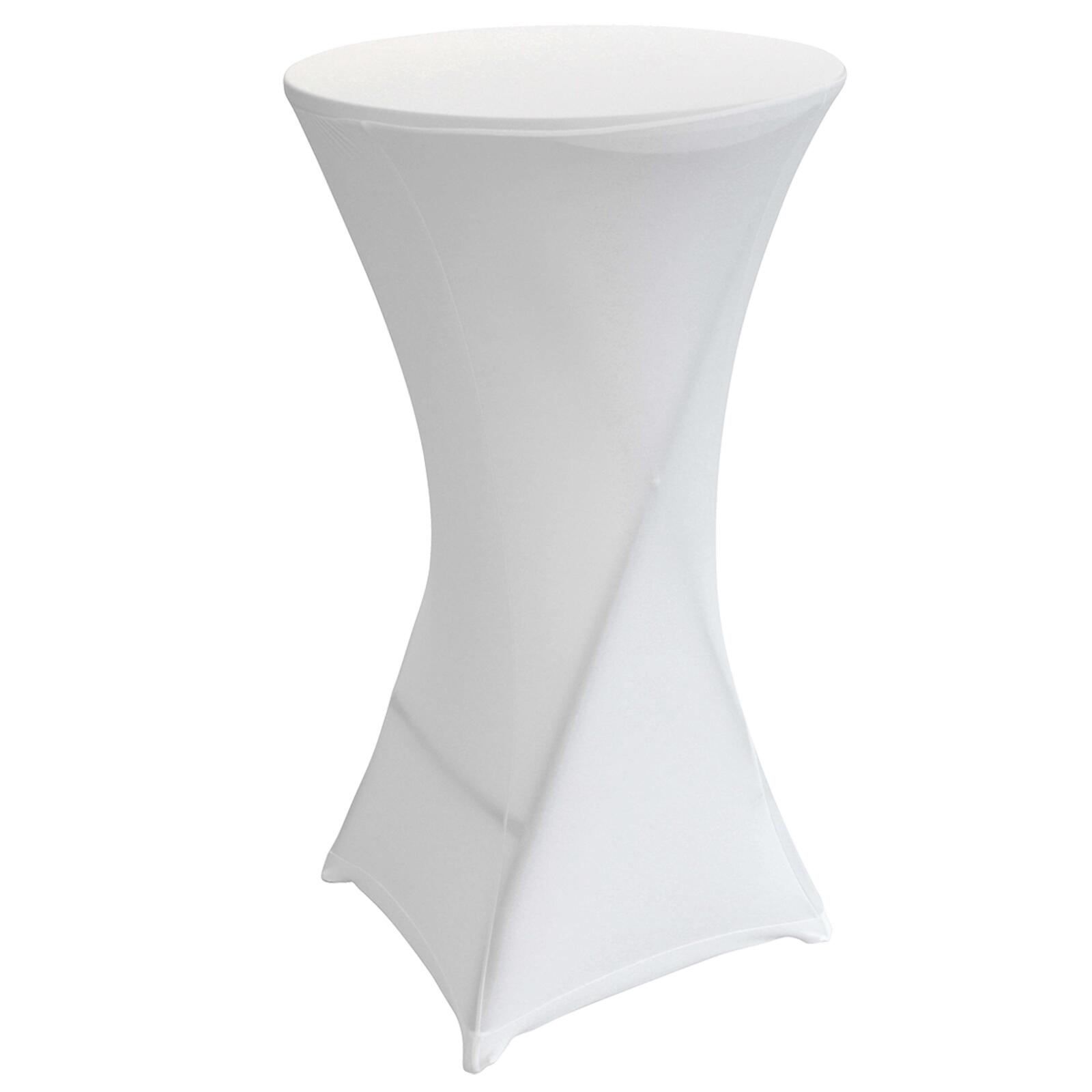 Lot de 5 housses blanches pour mange debout 110 x 60 cm Lot de 5 housses blanches pour mange debout 110 x 60 cm