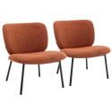 Lot de 2 fauteuils en acier et tissu
