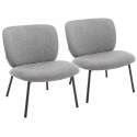 Lot de 2 fauteuils en acier et tissu
