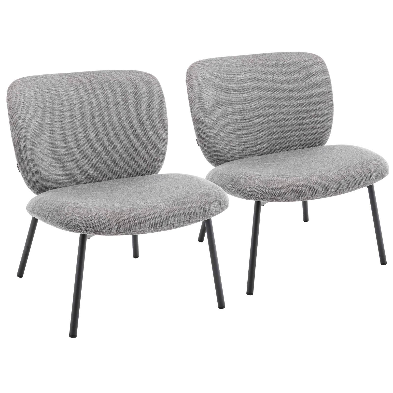 Lot de 2 fauteuils en acier et tissu Lot de 2 fauteuils en acier et tissu