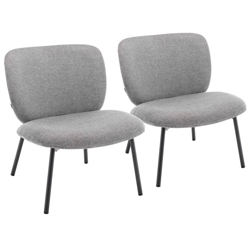 Lot de 2 fauteuils en acier et tissu