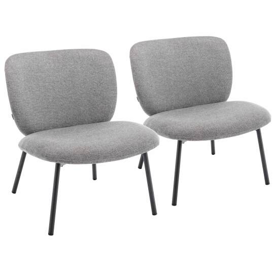 Lot de 2 fauteuils en acier et tissu | Mobeventpro