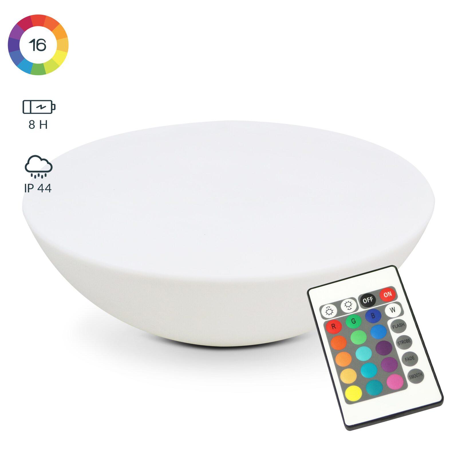 Table basse ronde LED étanche sans fil - ∅81cm