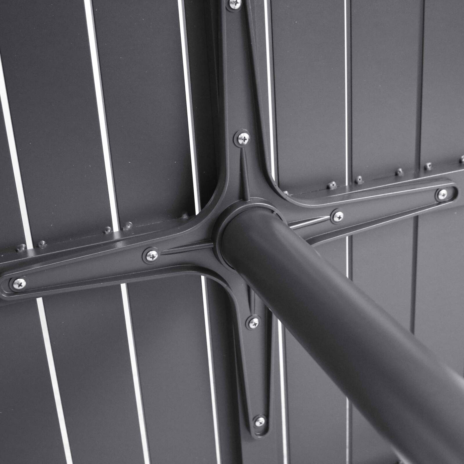 Plateau de table carré en aluminium noir 60x60 cm pour pied Klipo