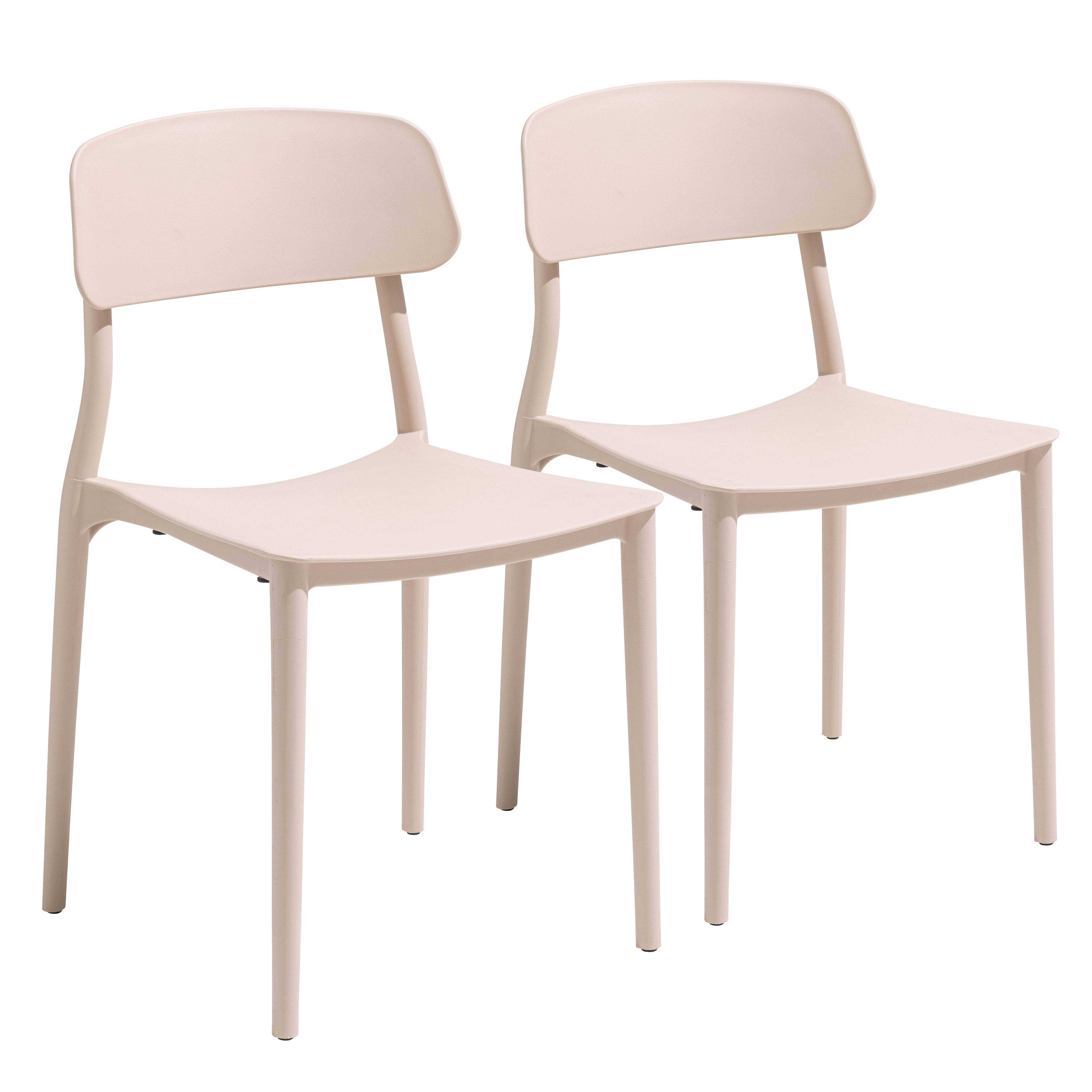 Chaises de terrasse de restaurant en plastique - Lot de 2