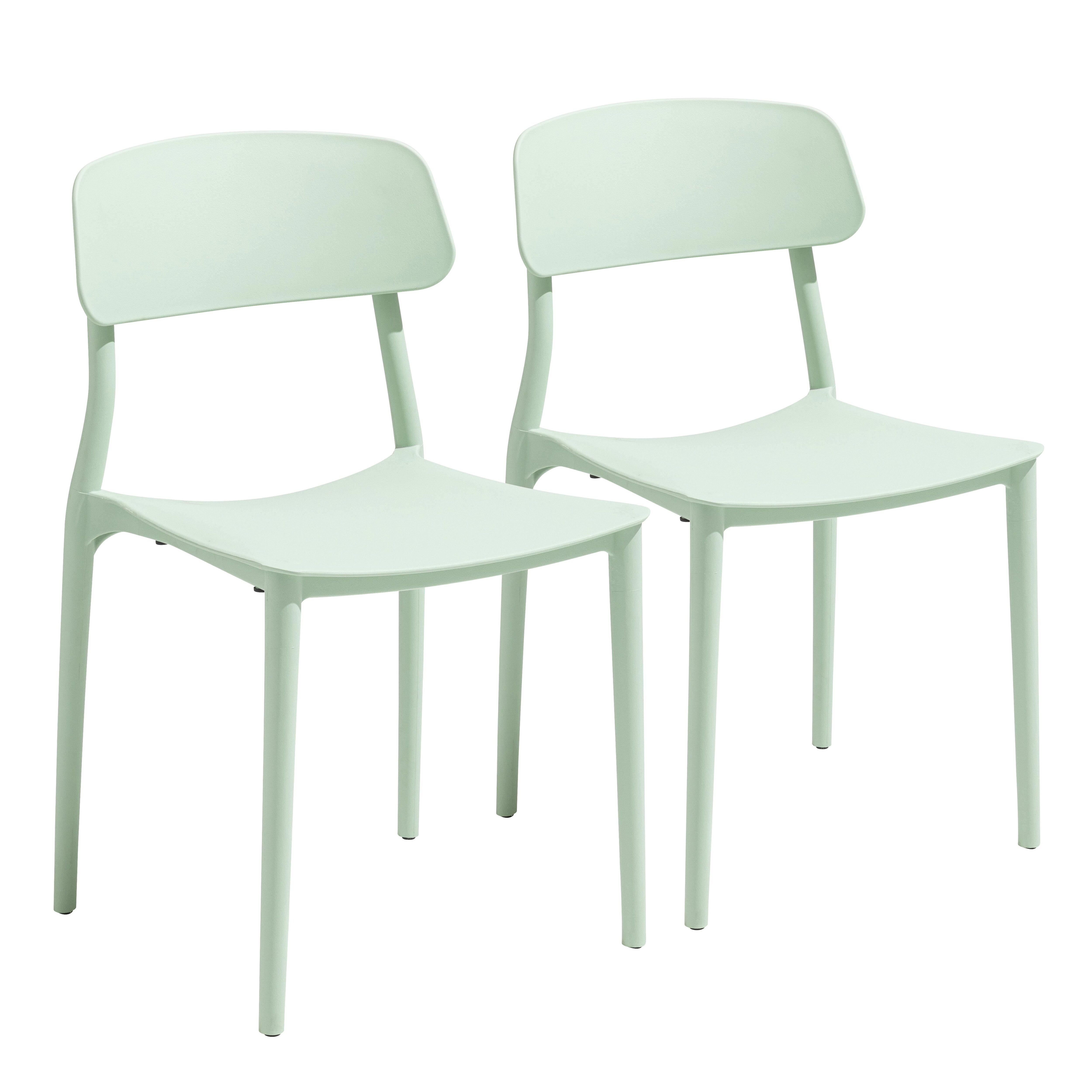 Chaises de terrasse de restaurant en plastique - Lot de 2