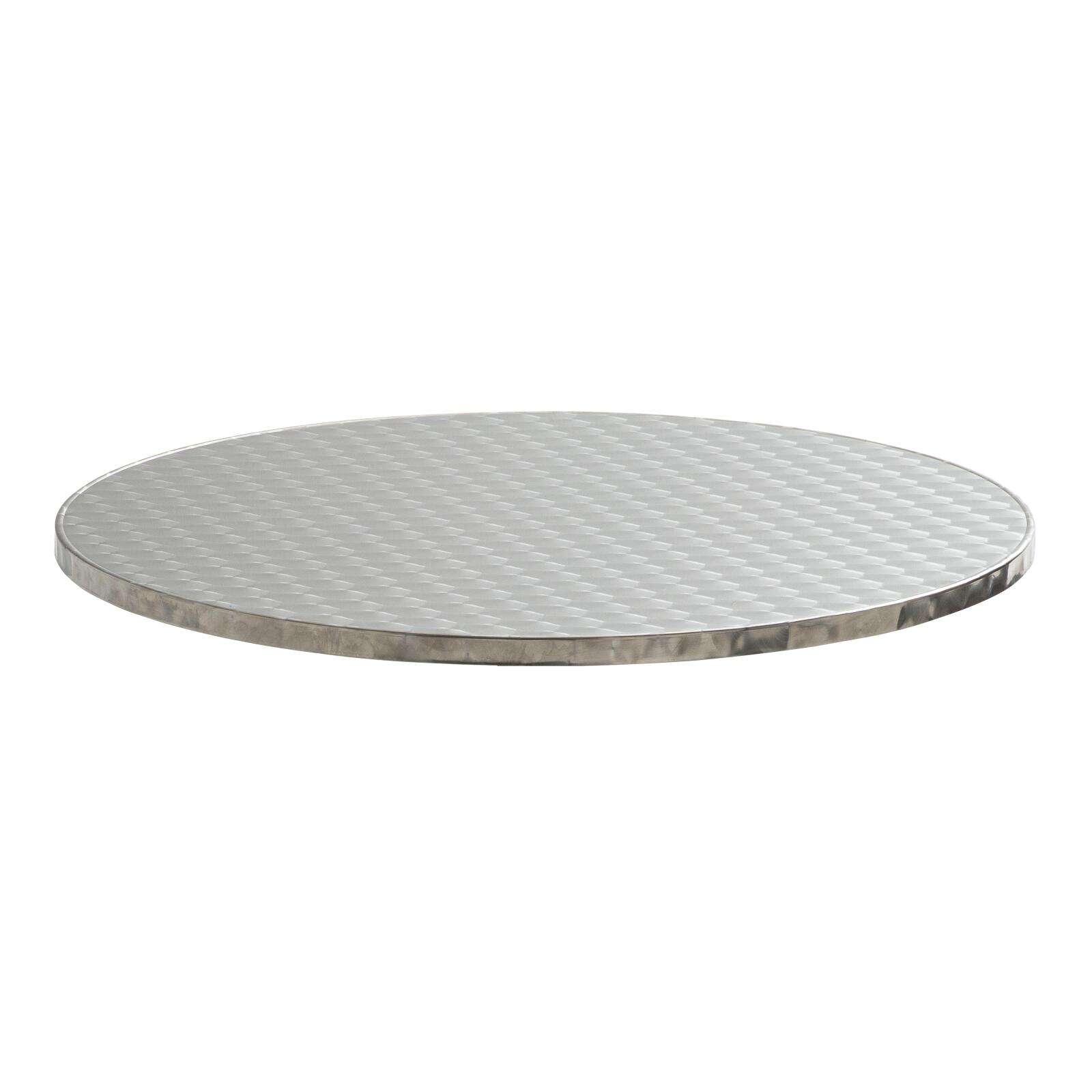 Plateau de table rond en aggloméré et en inox Ø70 cm Plateau de table rond en aggloméré et en inox Ø70 cm