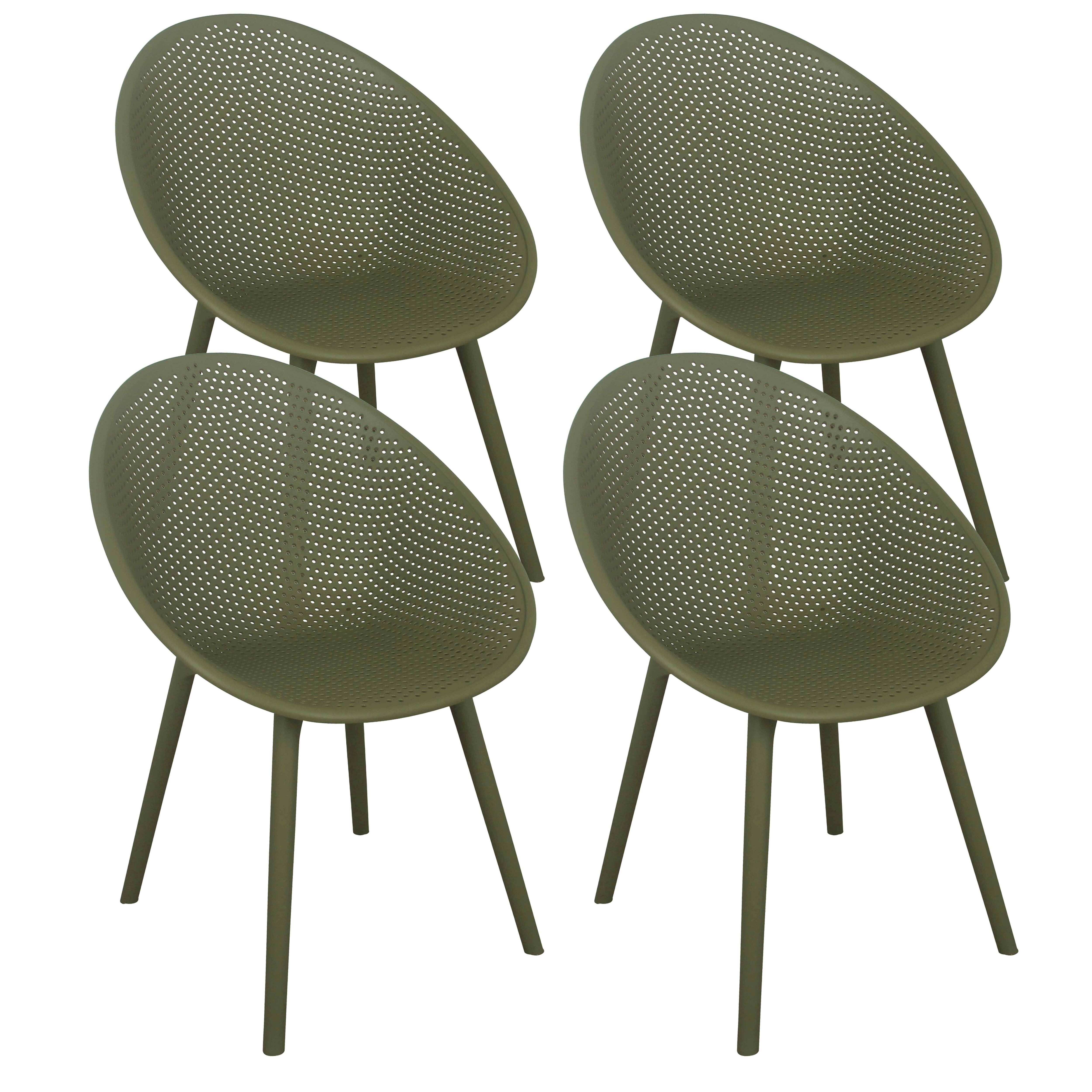 Chaises de terrasse de restaurant en plastique ajourées - Lot de 4