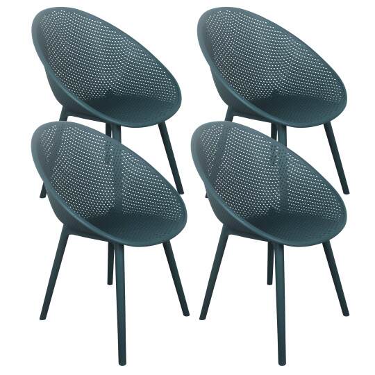 Chaises de terrasse de restaurant en plastique ajourées - Lot de 4 | Mobeventpro