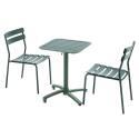 Table 60x60 cm inclinable en aluminium avec 2 chaises