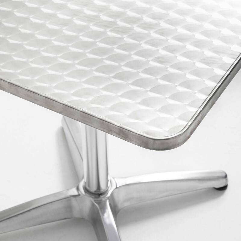 Plateau de table carré en aggloméré et inox 70 x 70 cm