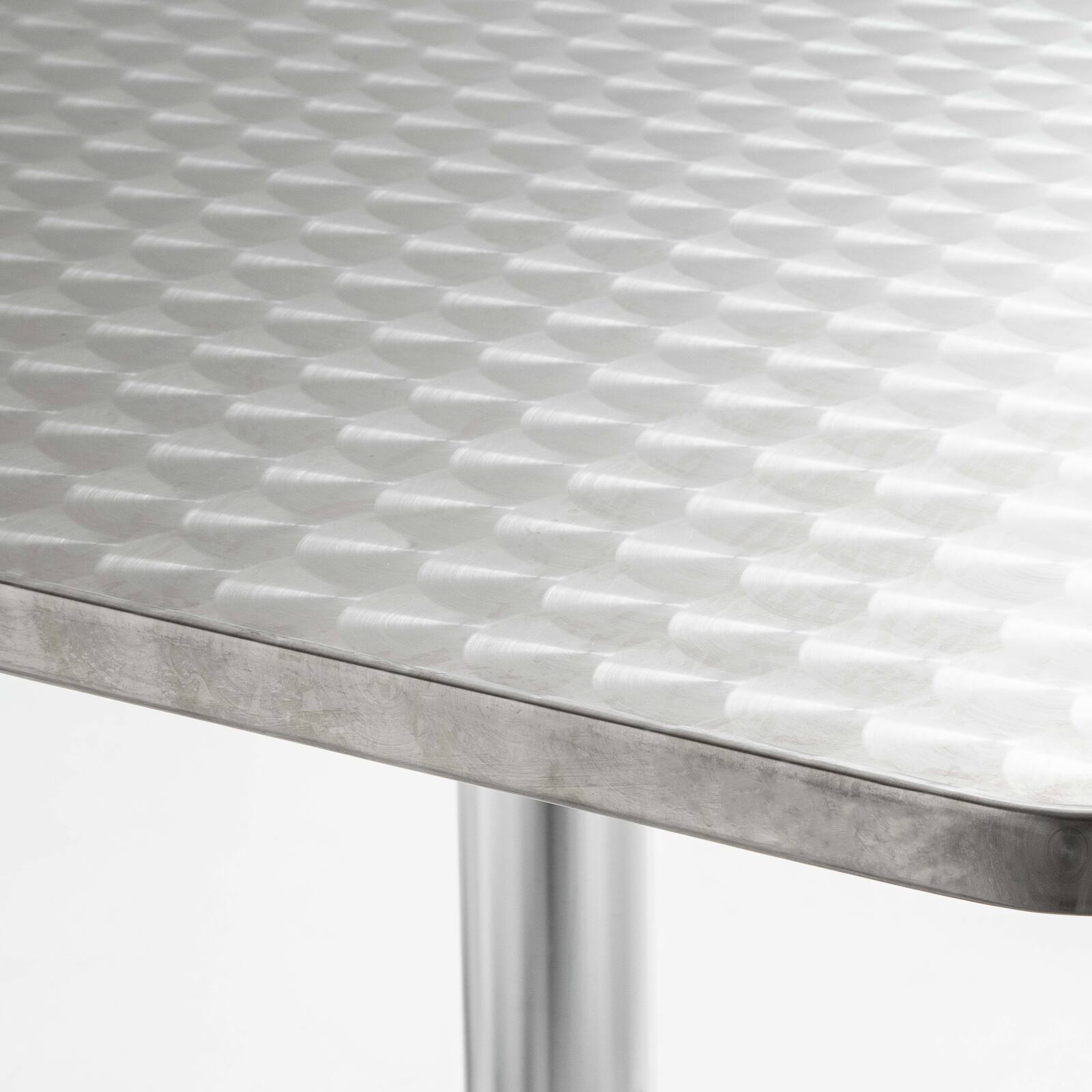 Plateau de table carré en aggloméré et inox 70 x 70 cm