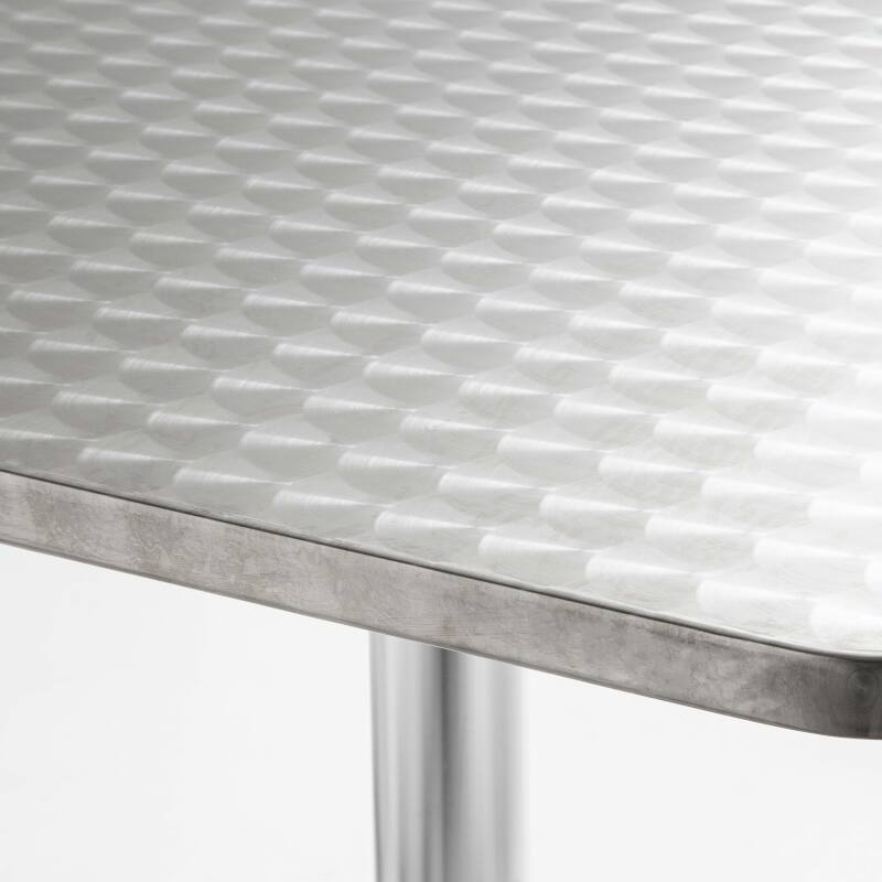 Plateau de table carré en aggloméré et inox 70 x 70 cm