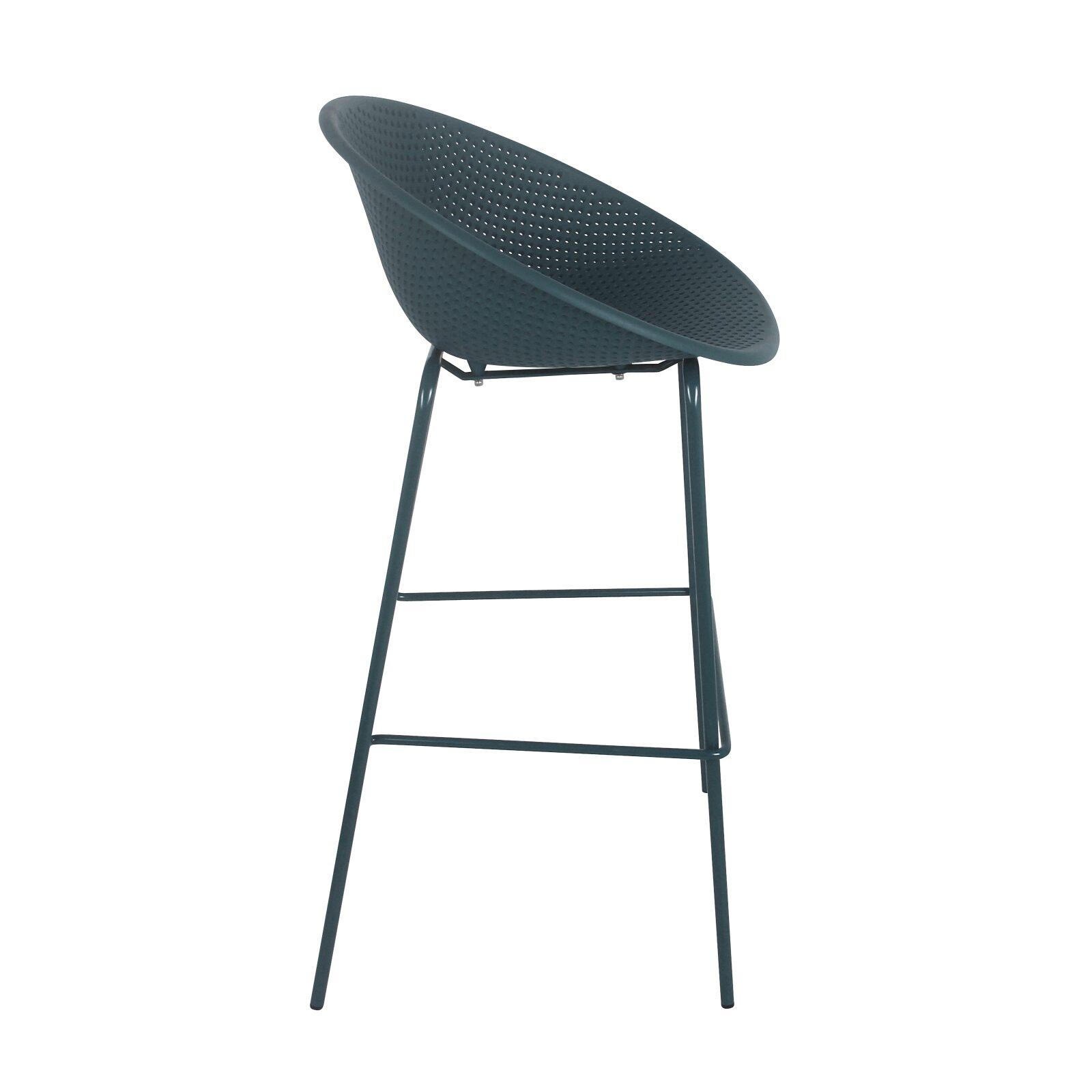 Lot de 4 chaises hautes de restaurant en plastique et acier