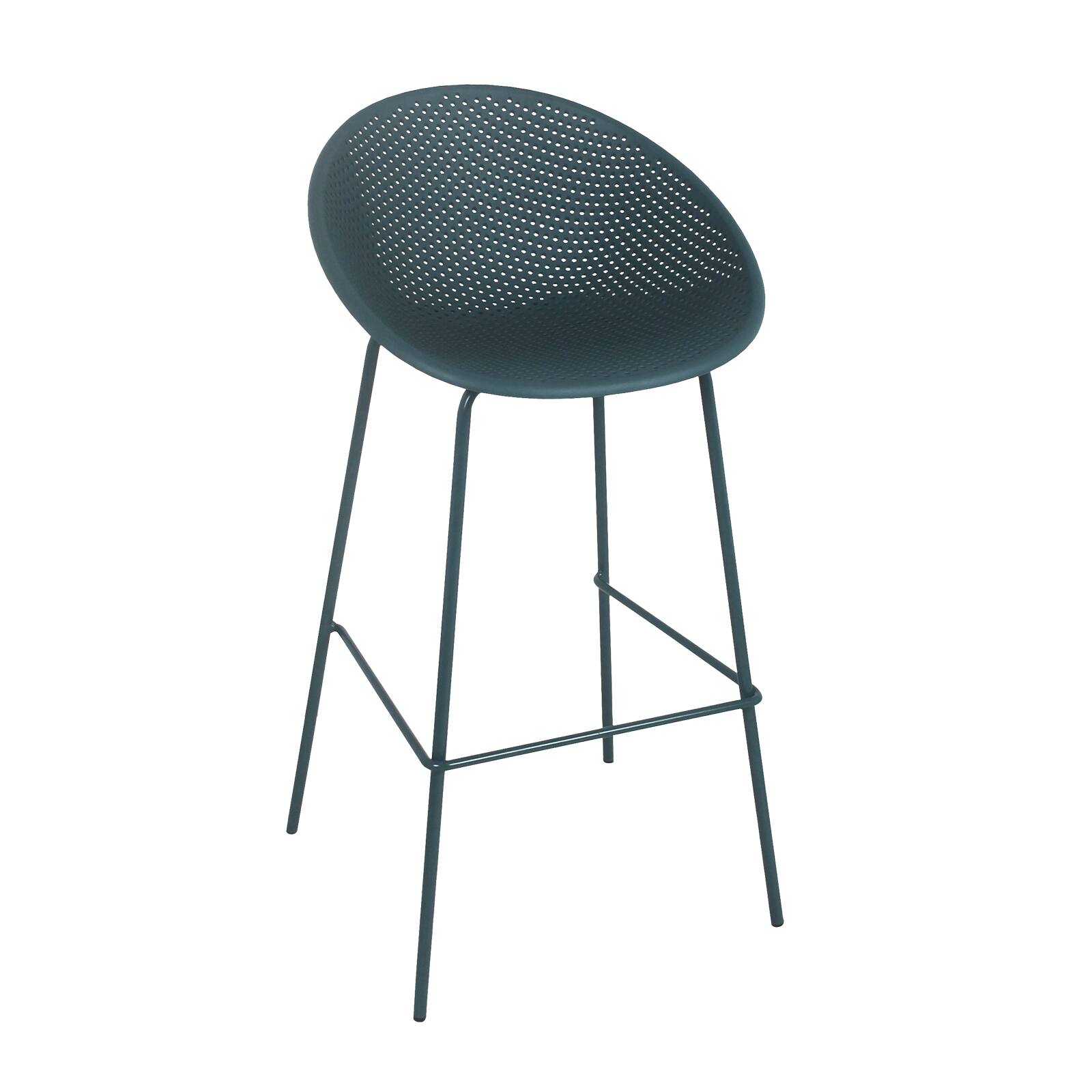 Lot de 4 chaises hautes de restaurant en plastique et acier
