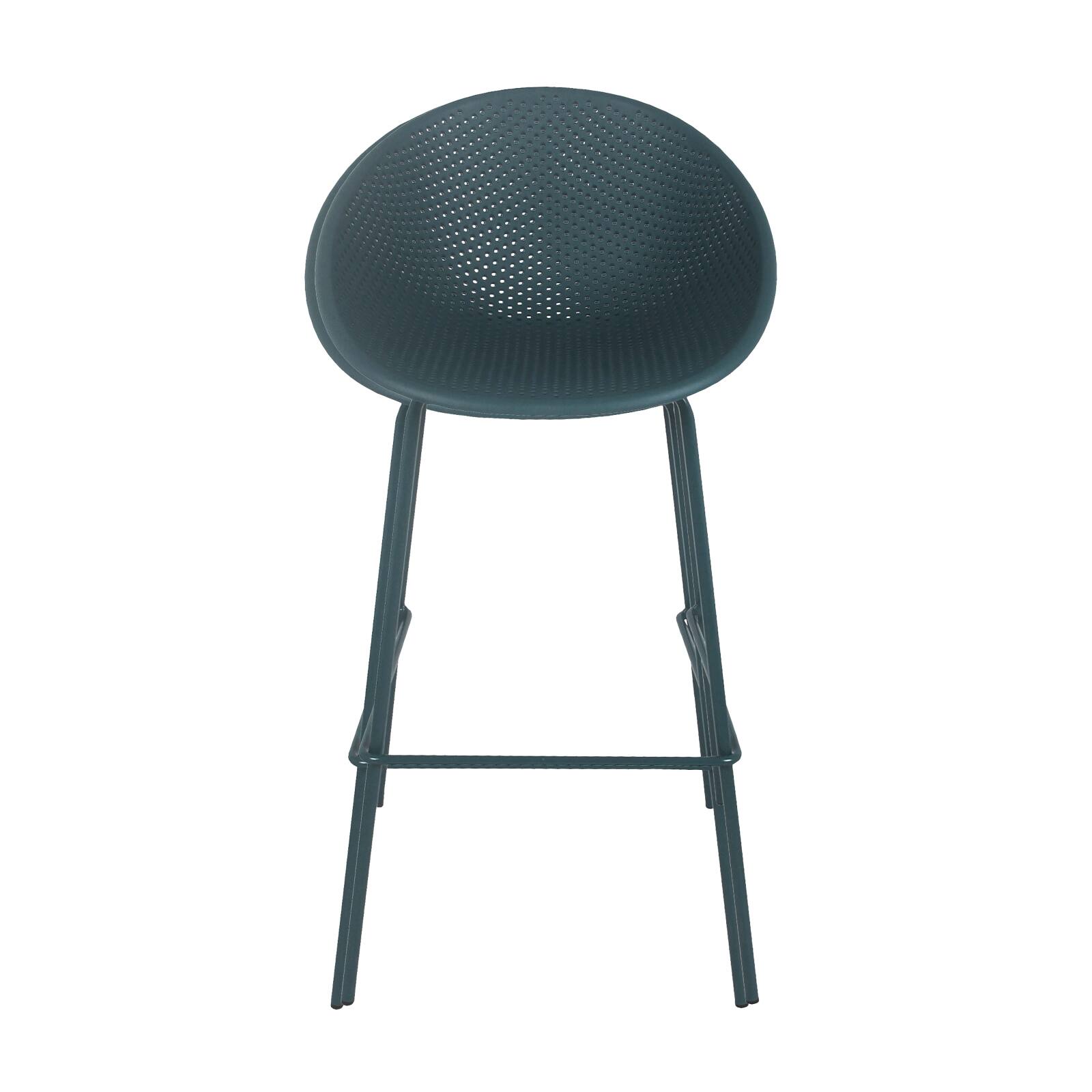 Lot de 4 chaises hautes de restaurant en plastique et acier