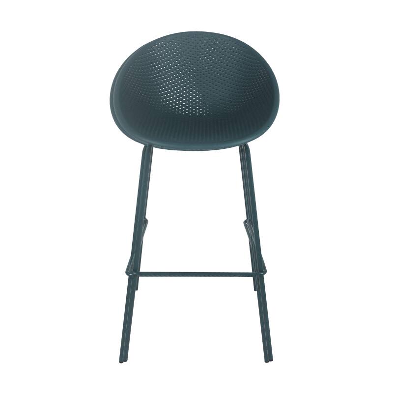 Lot de 4 chaises hautes de restaurant en plastique et acier (2/6)